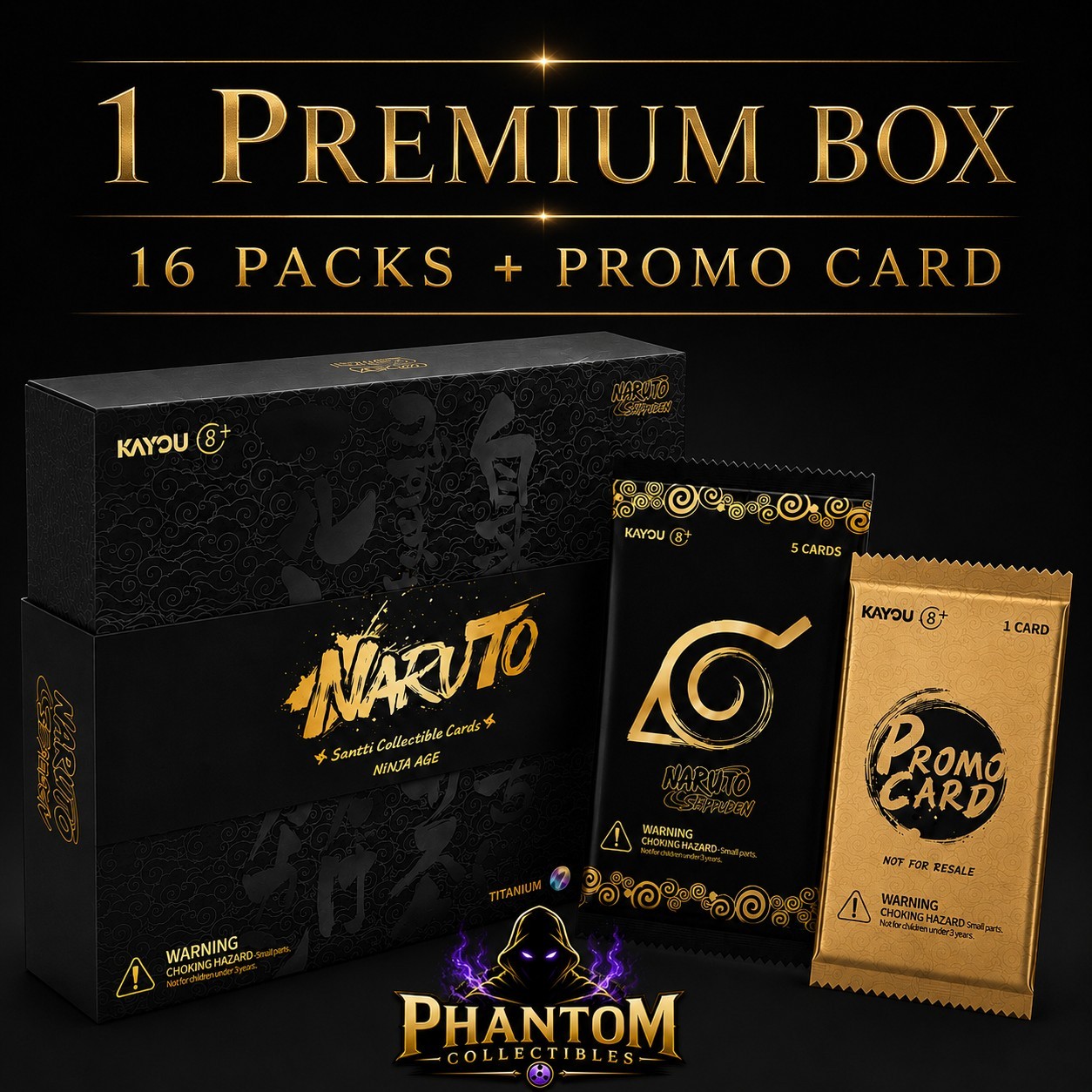🔥Kayou Naruto Ninja Age Premium Collector Box🔥 | US Version | 16 Packs + Promo