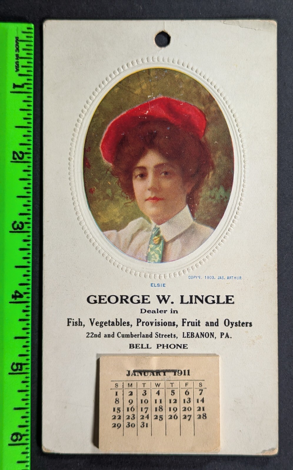 Antique 1911 George Lingle Fish Oysters Food Lebanon PA Hang Calendar Antique 1911 George Lingle Fish Oysters Food Lebanon PA Hang Calendar