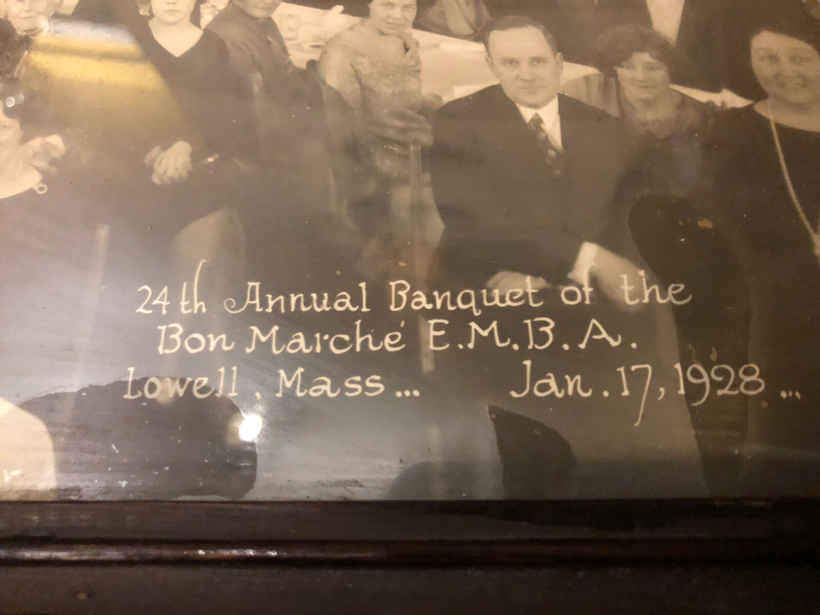 1928 Bon Marche Dept Store Lowell, Mass Employee Banquet Photograph