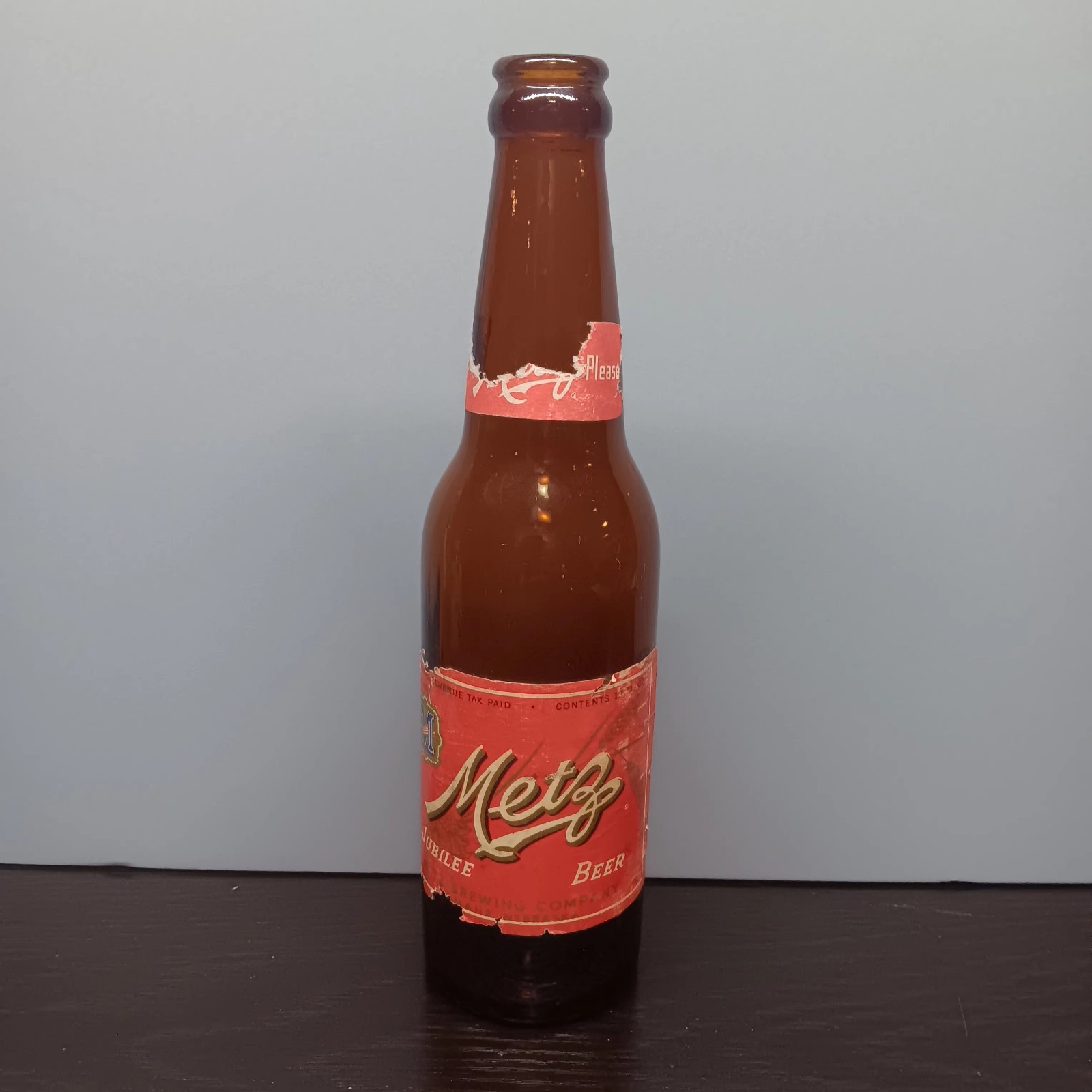 RARE 1940s Vintage Metz Jubilee Beer Bottle Paper Label Omaha Nebraska IRTP READ