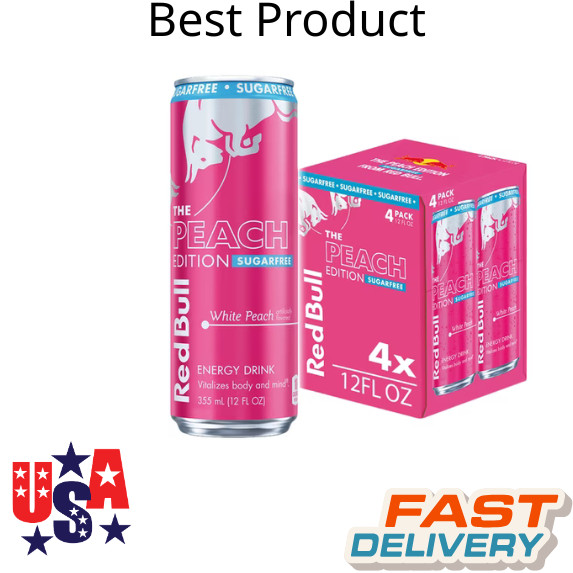 Red Bull Peach Edition Energy Drink, White Peach, 12 fl. oz., Pack of 4*****