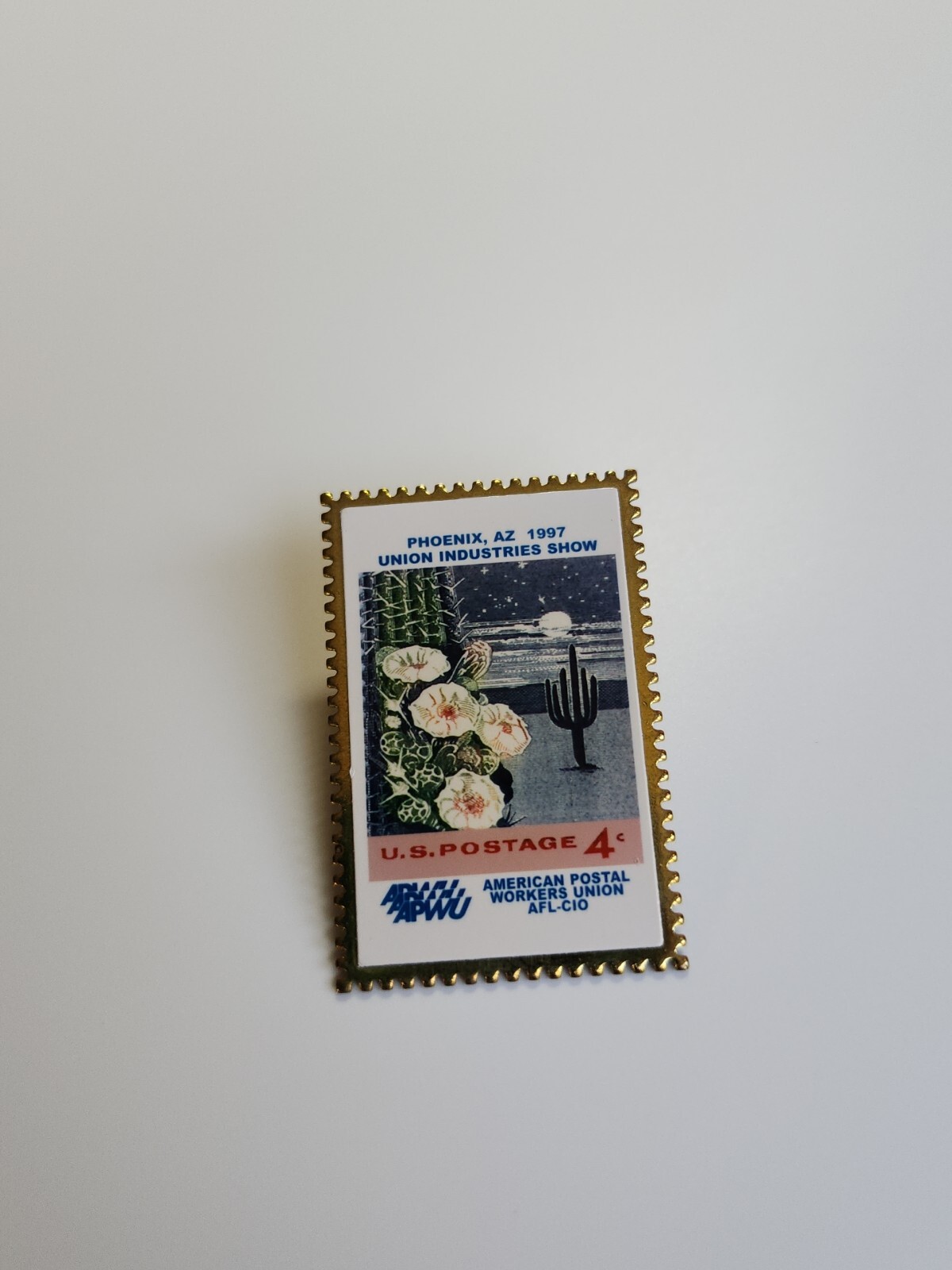 Union Industries Show 1997 US Postage 4 Cents Pin American Postal Workers Union