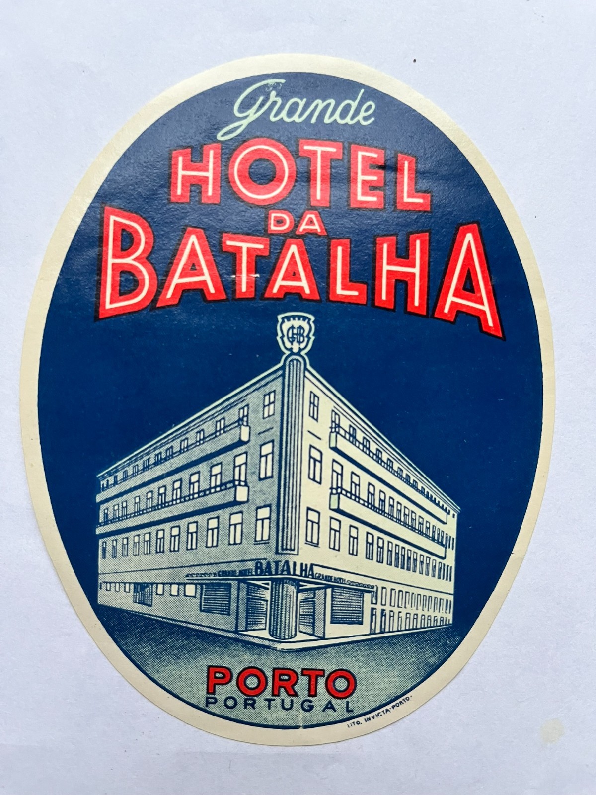 Vintage GRANDE HOTEL da BATLHA DECAL Porto, Portugal Vintage GRANDE HOTEL da BATLHA DECAL Porto, Portugal