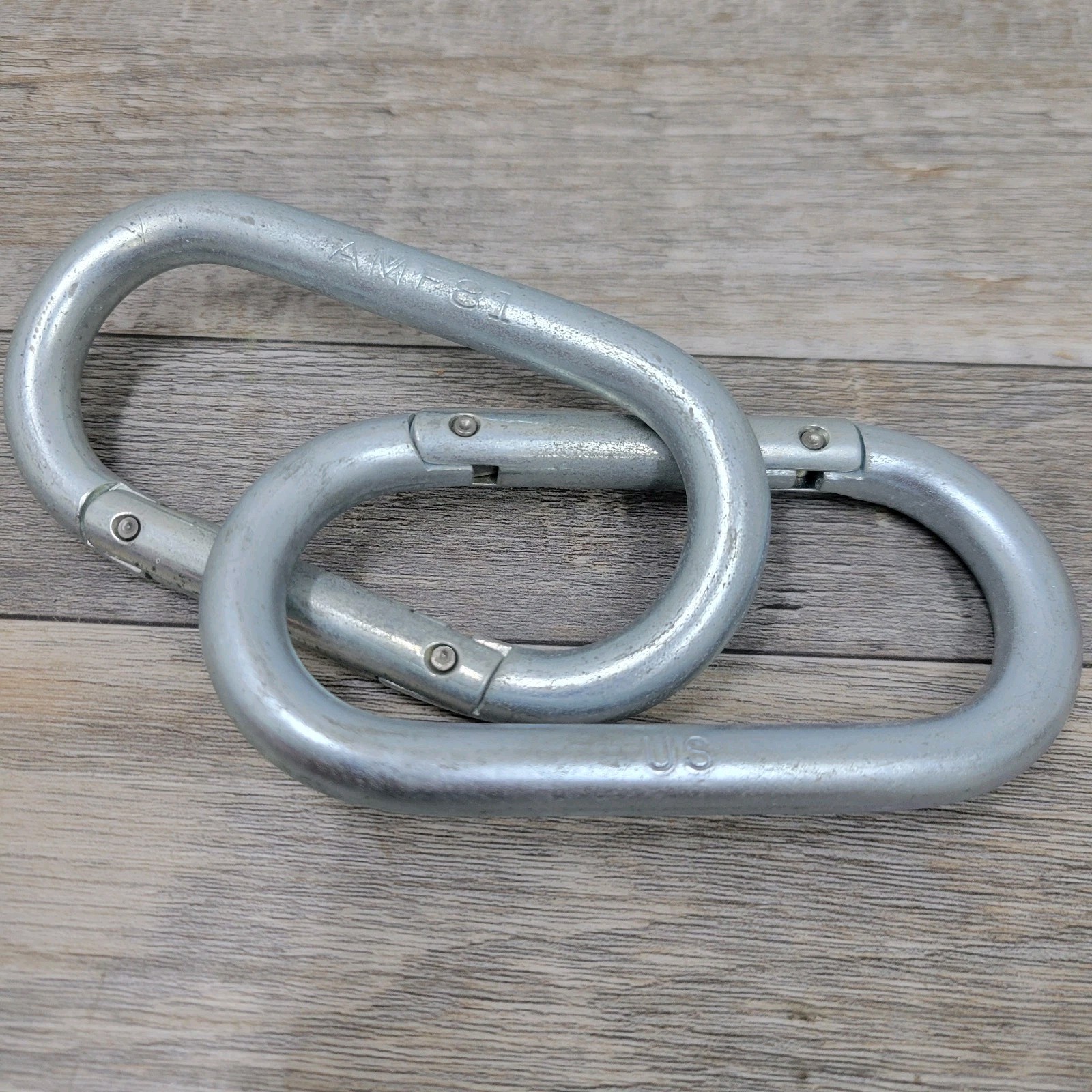 2 Vintage Original US Military Carabiners AMF81  NOS Snap-link 2x4\