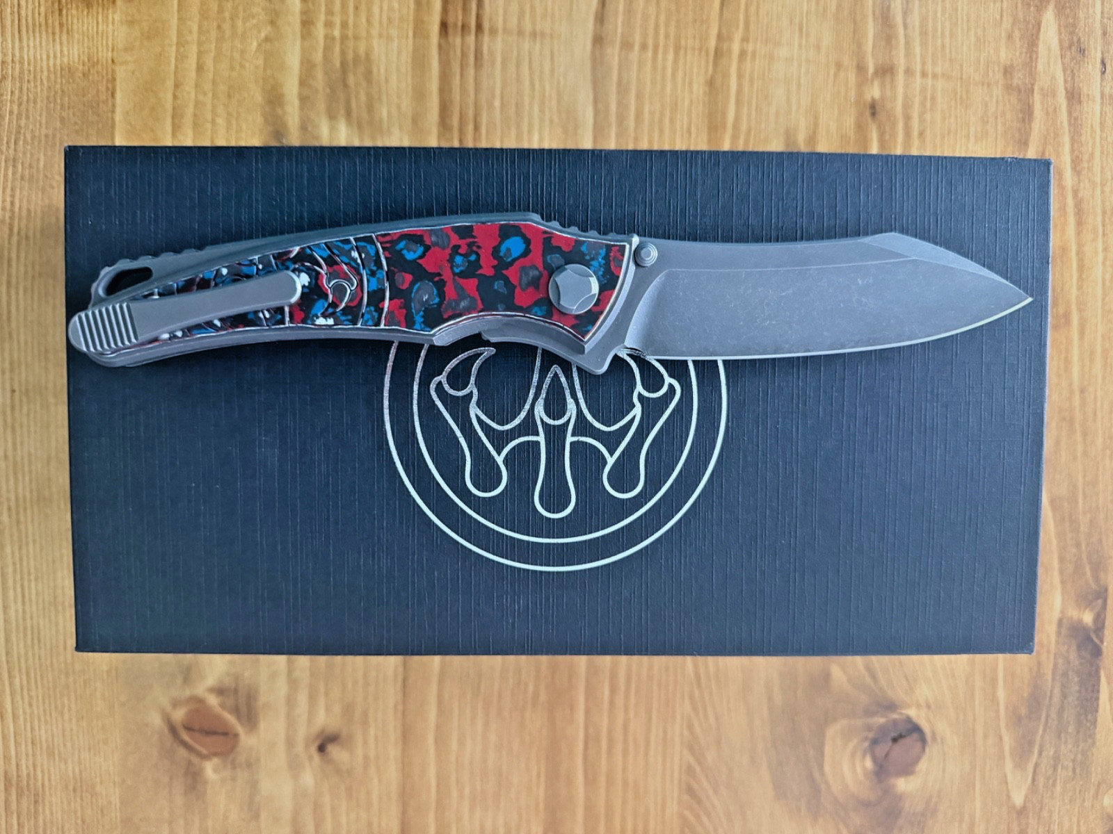 Hawk Knives Talon w/Nebula Fat Carbon Overlays and tumbled blade finish
