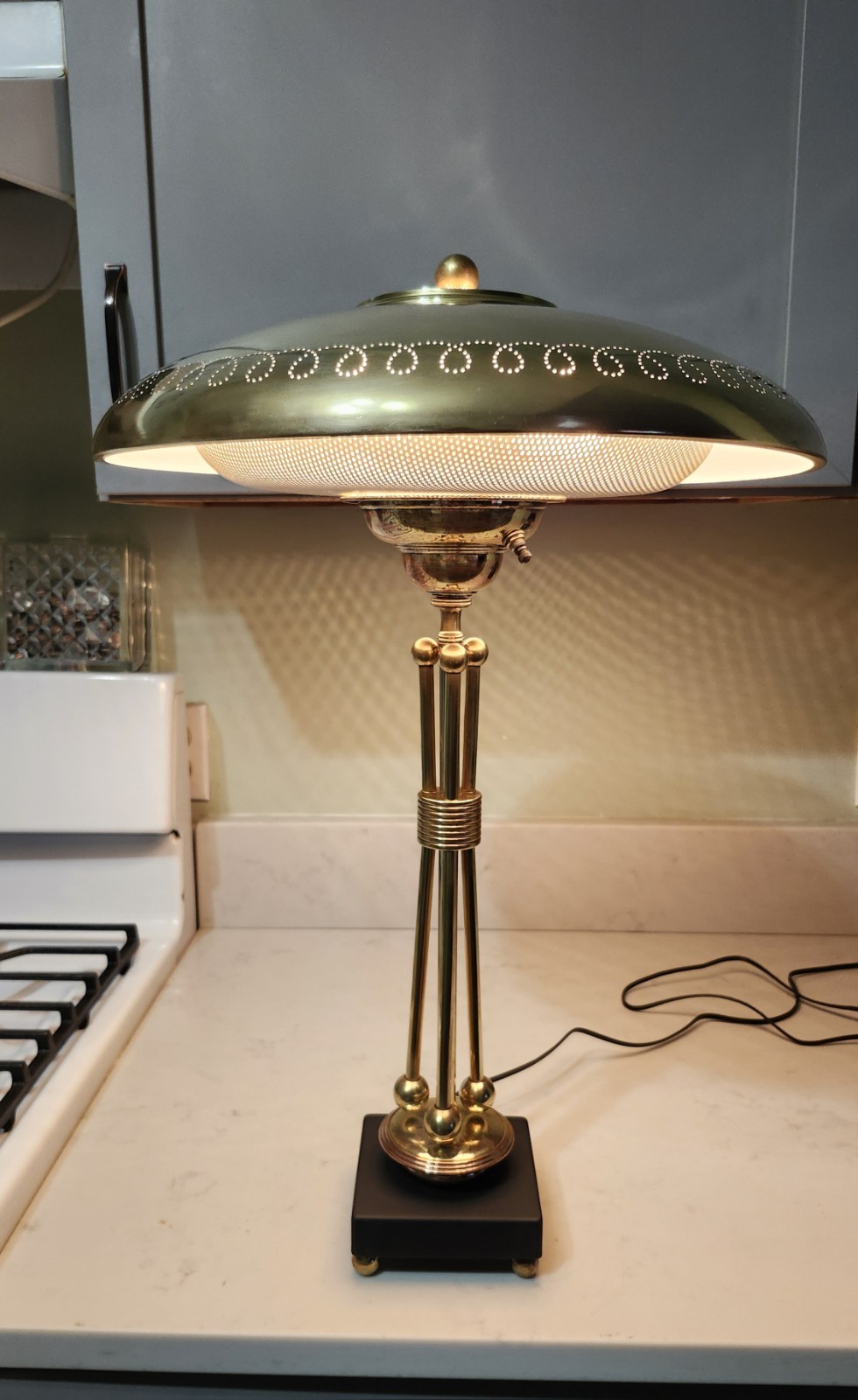 Vintage 1956 Mid Century Brass Table Lamp 