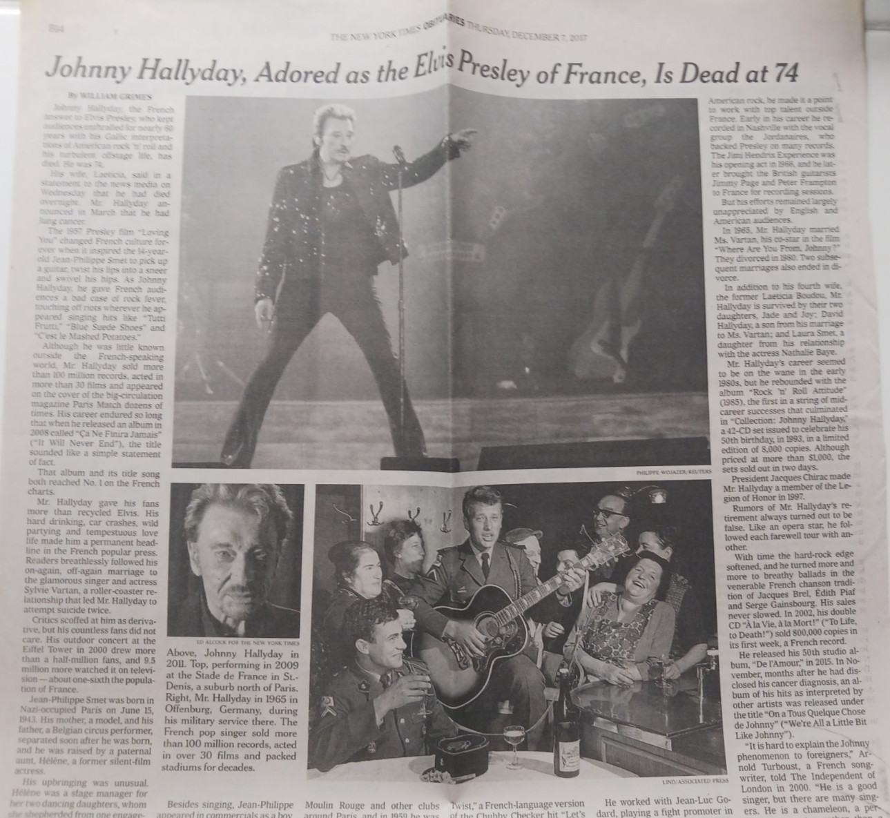 Johnny Hallyday French Elvis Cleo Laine 97 Emmanuelle Riva 89 Obituary NY Times Johnny Hallyday French Elvis Cleo Laine 97 Emmanuelle Riva 89 Obituary NY Times