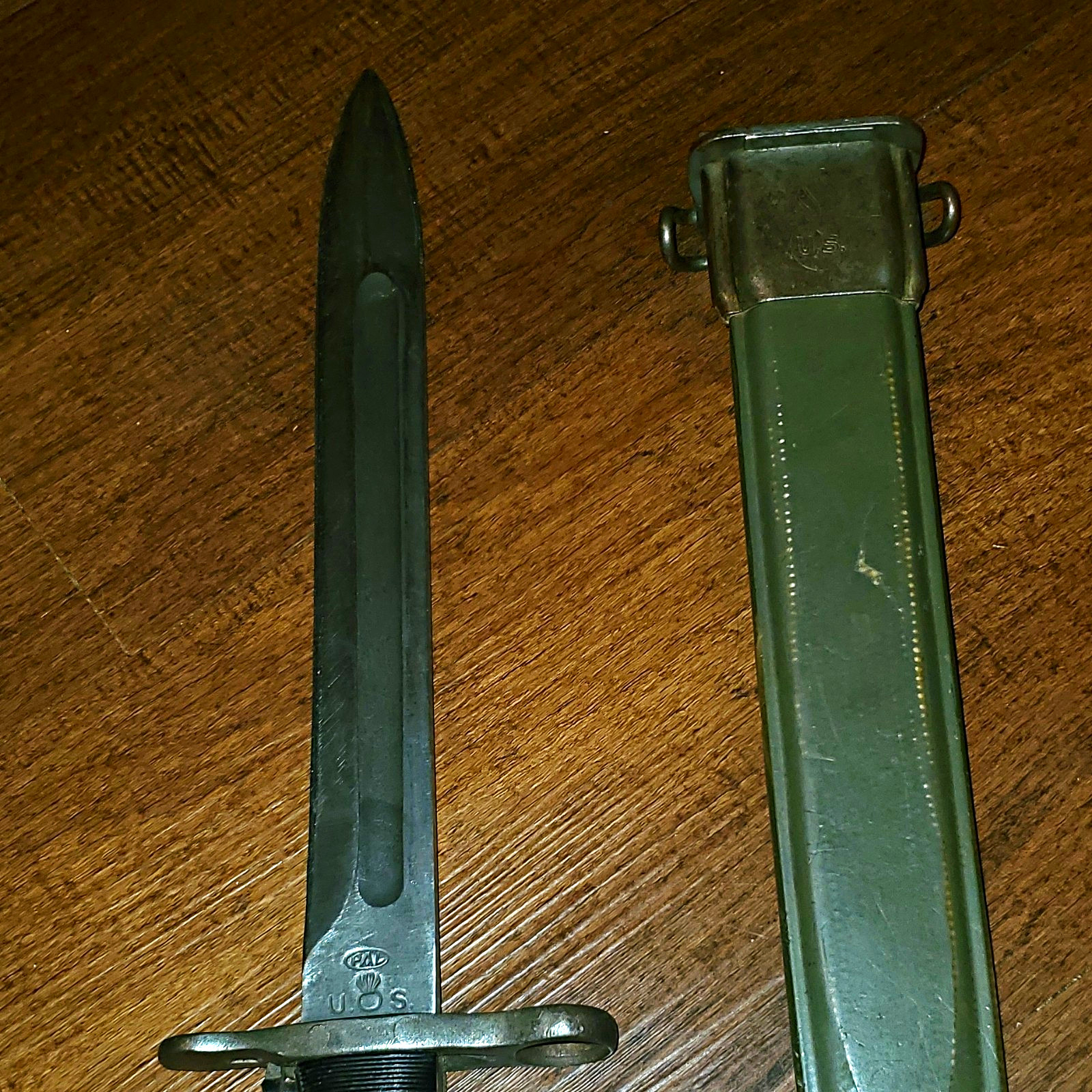 PAL WWII U.S. Military Bayonet Knife with Scabbard, Original United States