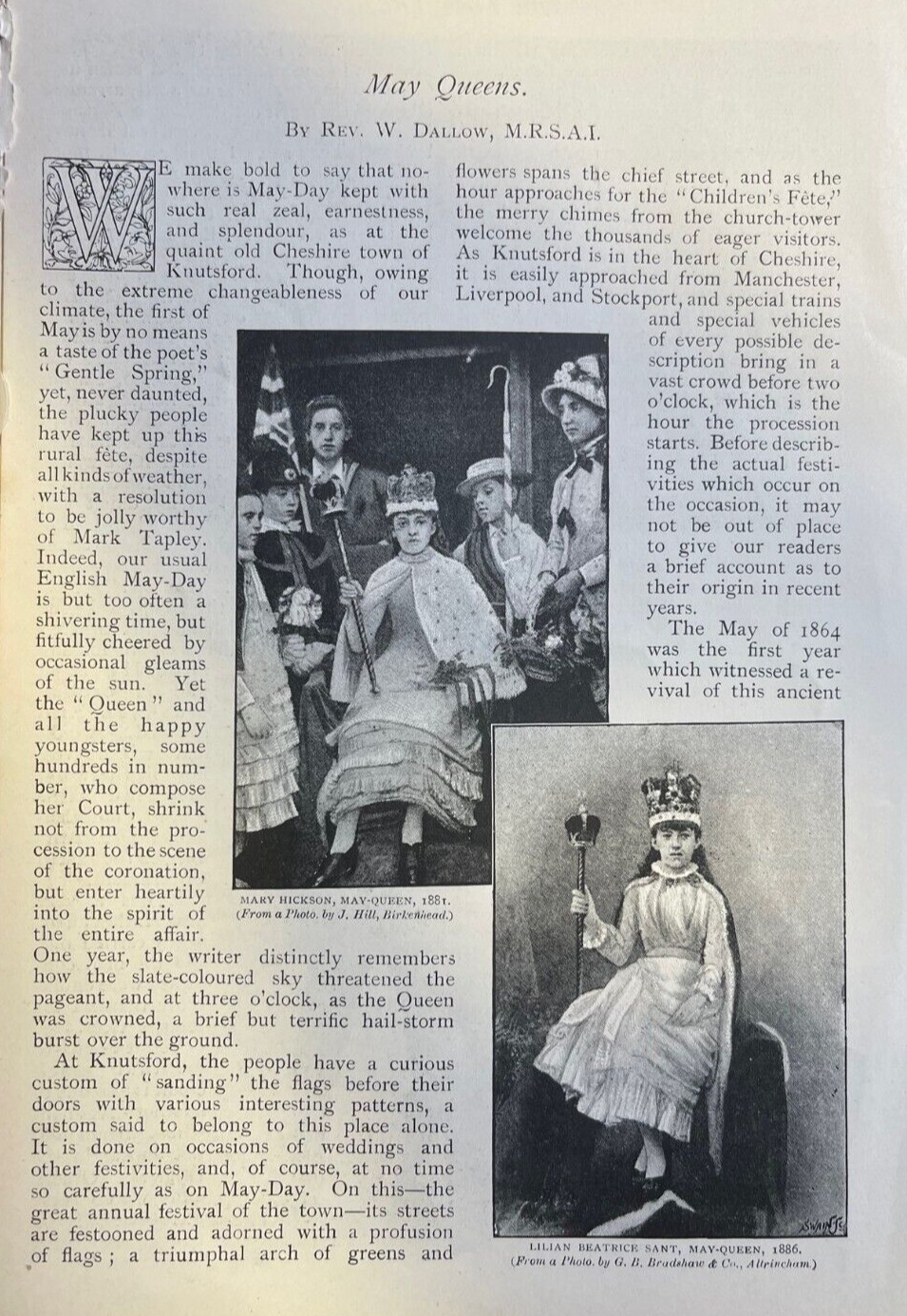 1892 English May Day Queens Cheshire Knutsford 1892 English May Day Queens Cheshire Knutsford