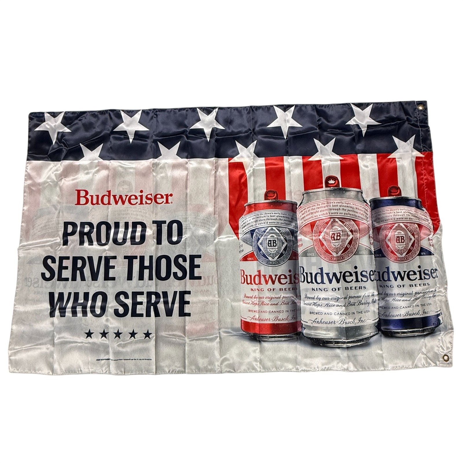 Budweiser Proud To Serve Those Who Serve Wall Banner Flag New 56 Budweiser Proud To Serve Those Who Serve Wall Banner Flag New 56