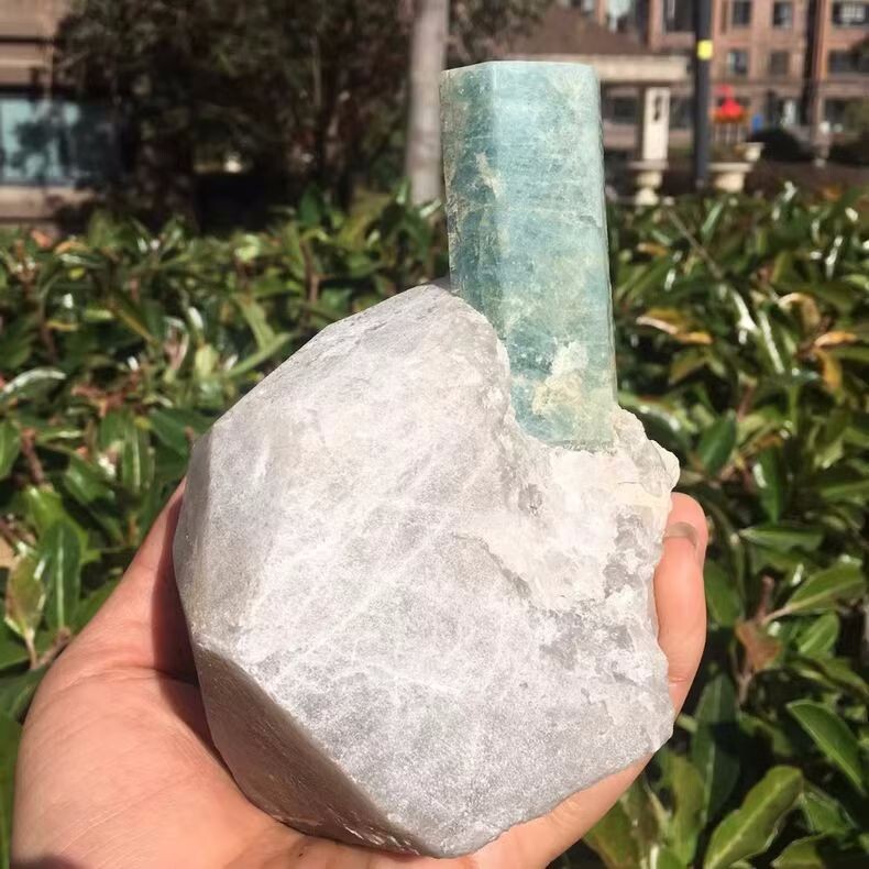 2.65LB Natural Aquamarine Quartz Crystal Rough Gems Mineral Specimen Healing