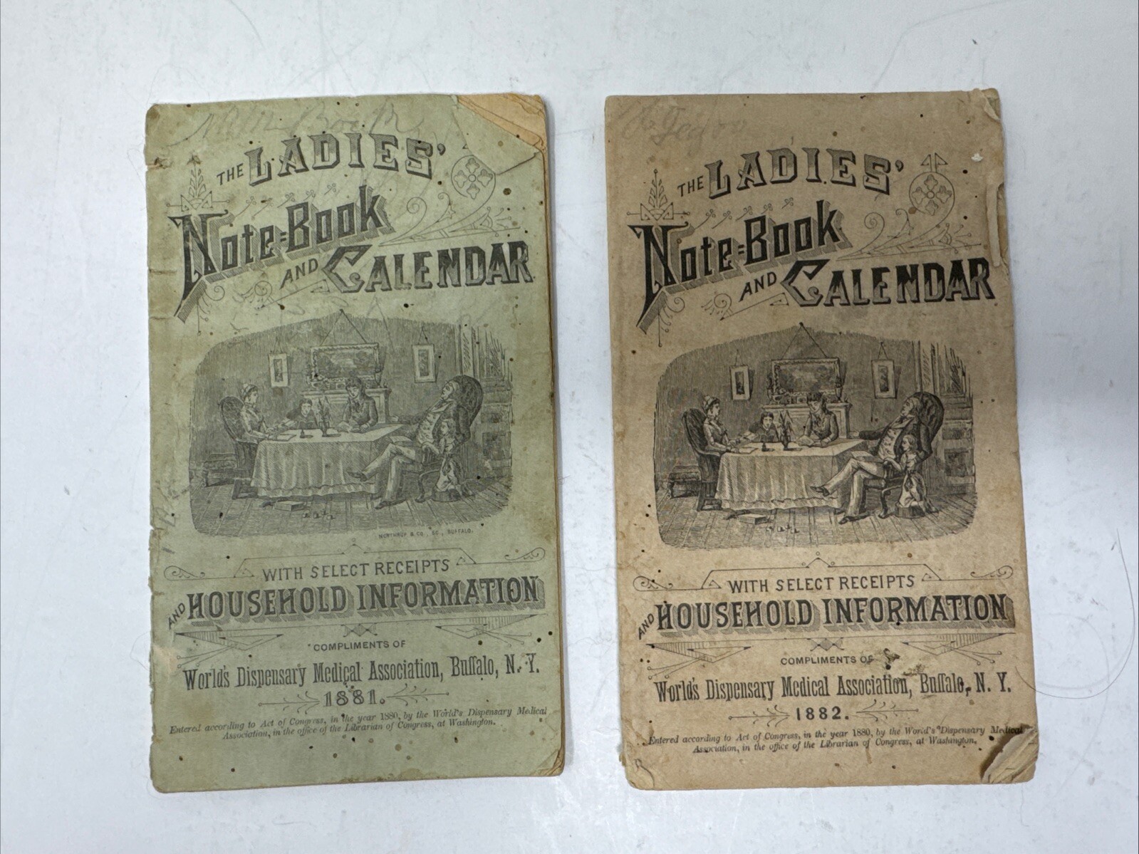 1881 & 1882 Ladies Notebook & Calendar Dispensary Medical Assoc. Antique 1881 & 1882 Ladies Notebook & Calendar Dispensary Medical Assoc. Antique