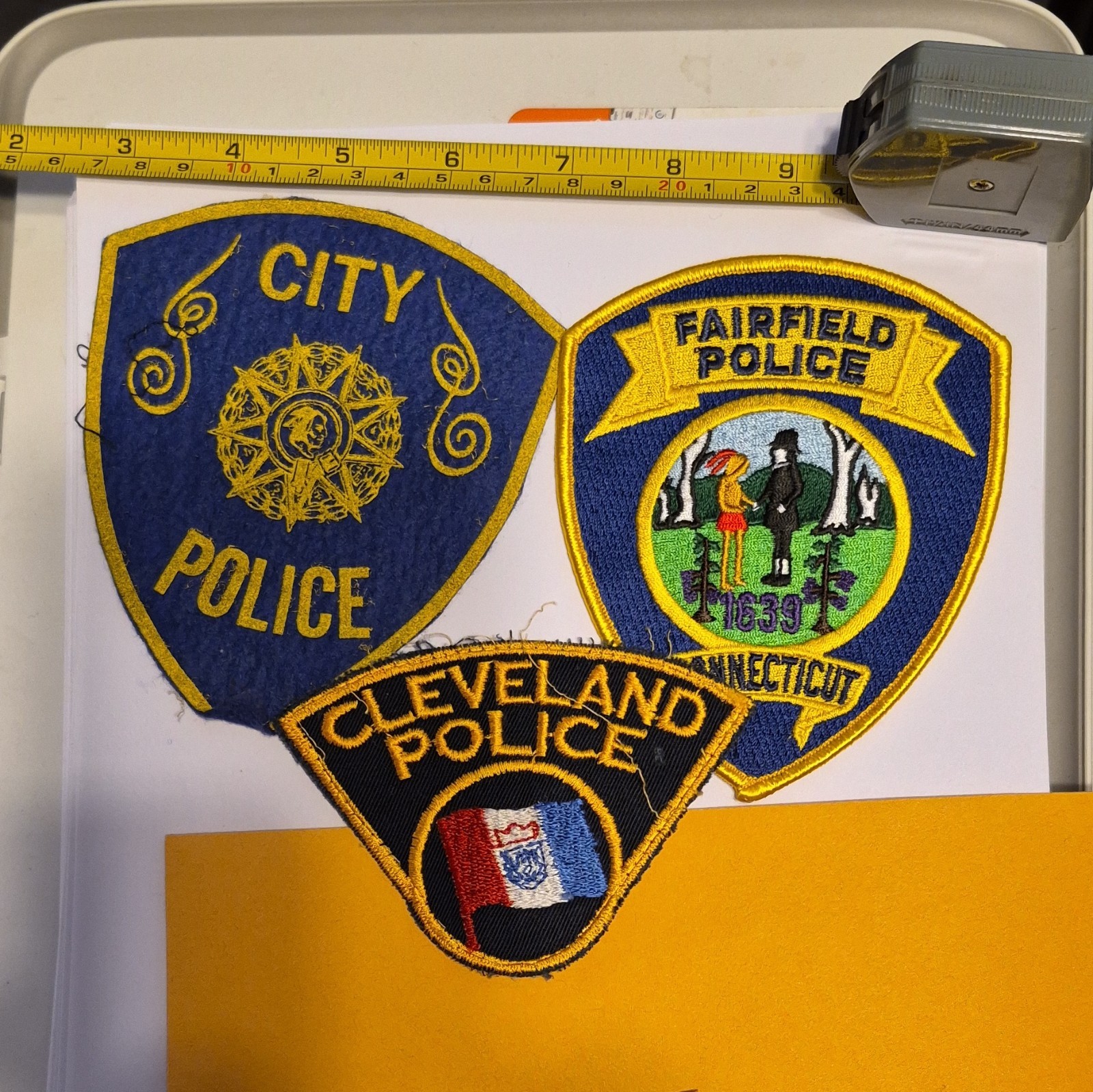 Lot: 3-Police Patches (City Police, Fairfield Police, Cleveland Police) Lot: 3-Police Patches (City Police, Fairfield Police, Cleveland Police)