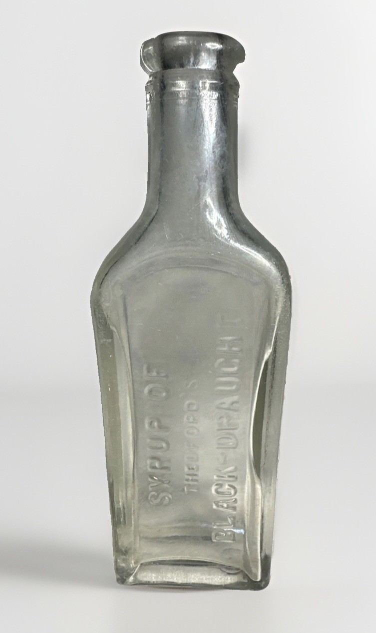 Vintage Bottle Syrup of the Ford\'s Black-Draught Medicine Glass Embossed USA Vintage Bottle Syrup of the Ford\'s Black-Draught Medicine Glass Embossed USA