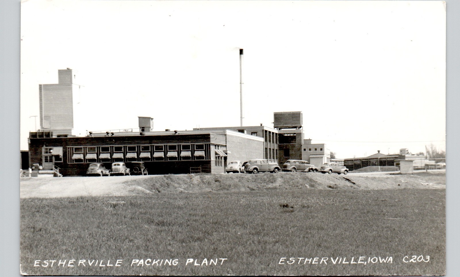 PACKING PLANT estherville ia c1950 postcard iowa real photo rppc meat