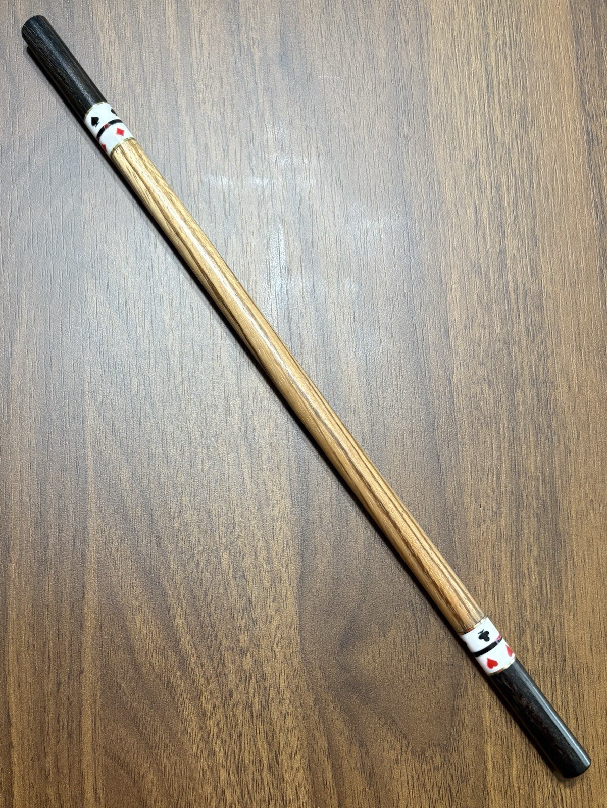 FIGURED ZEBRAWOOD /FIGURED EBONY TIPS-1 Pc MAGICIANS STAGE SIZE WAND