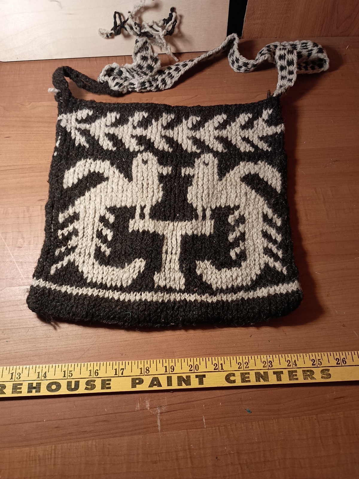 Vintage Hand Woven Seed Bag / Tote Guatemala Pattern w Birds 13 X 14 Handmade Vintage Hand Woven Seed Bag / Tote Guatemala Pattern w Birds 13 X 14 Handmade