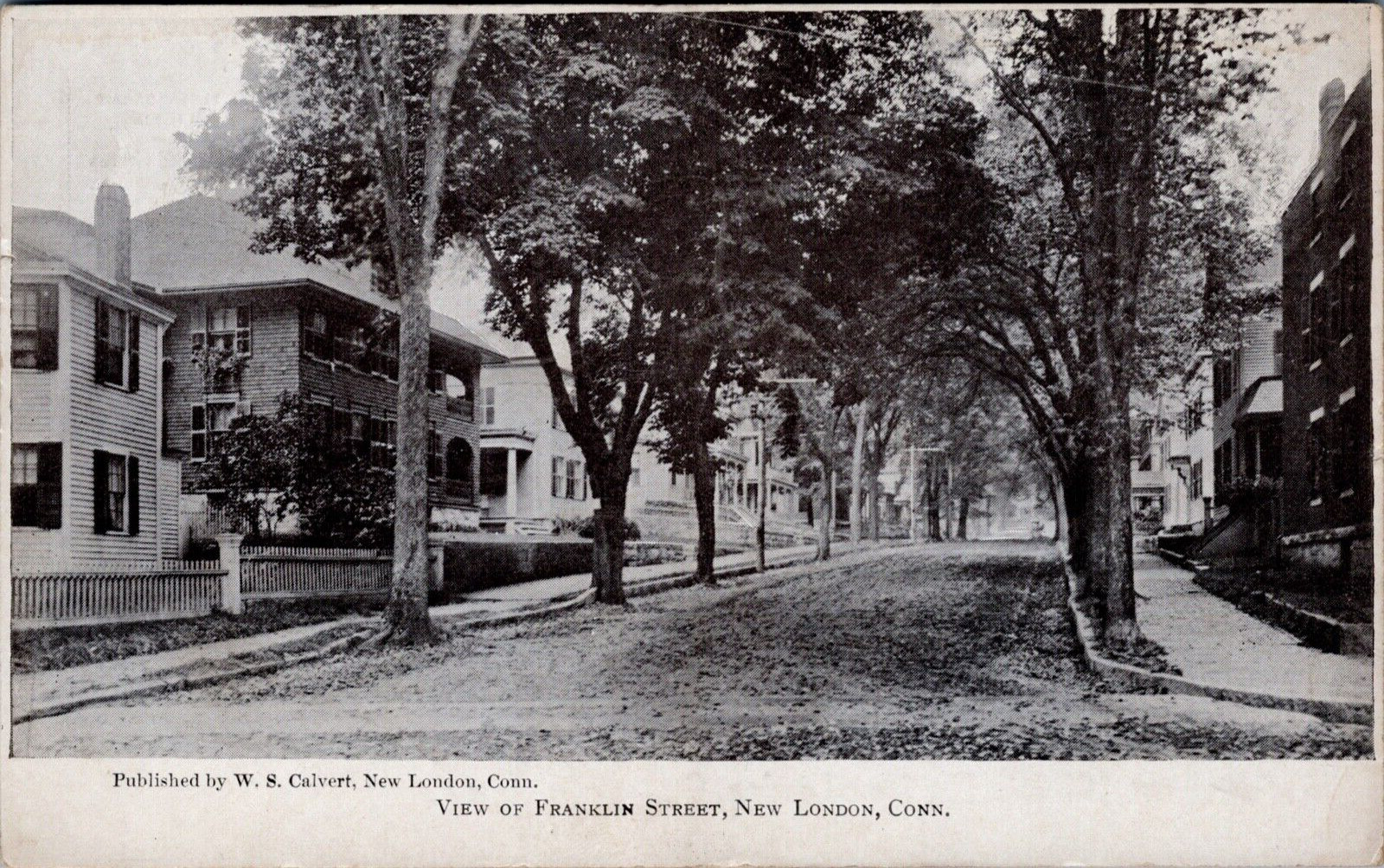 c1910 Advertising Postcard Franklin Street , New London CONN .