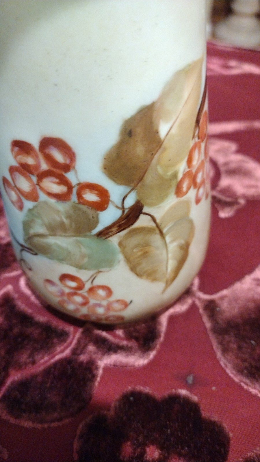 Antique Victorian Hand Painted Currant Bavaria Porcelain Vase Z.S. & CO. **
