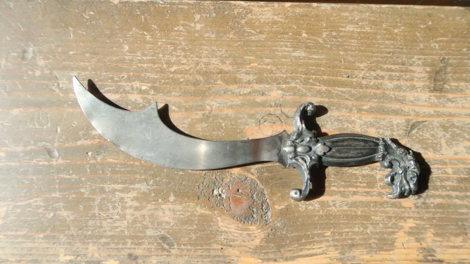 Antique Silverplate Arab Scimitar Letter Opener 6.5\