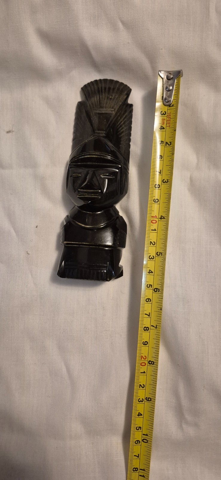 VINTAGE HAND-CARVED MEXICAN OBSIDIAN STONE STATUE OF AZTEC OR MAYAN GOD OR IDOL. VINTAGE HAND-CARVED MEXICAN OBSIDIAN STONE STATUE OF AZTEC OR MAYAN GOD OR IDOL.