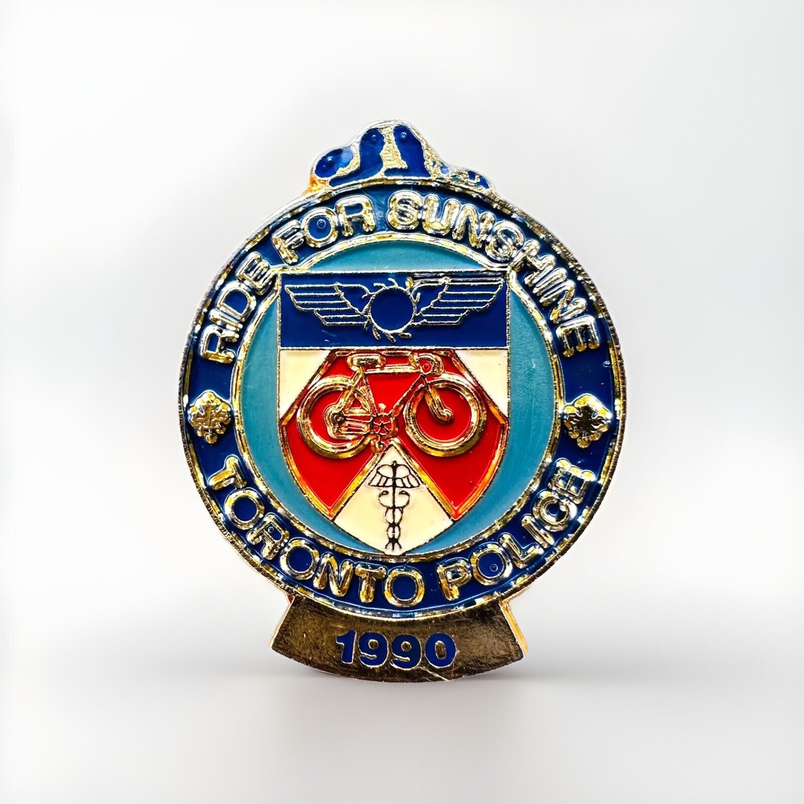 Vintage Toronto Police Bicycle Ride For Sunshine Enamel Lapel Hat Pin AL