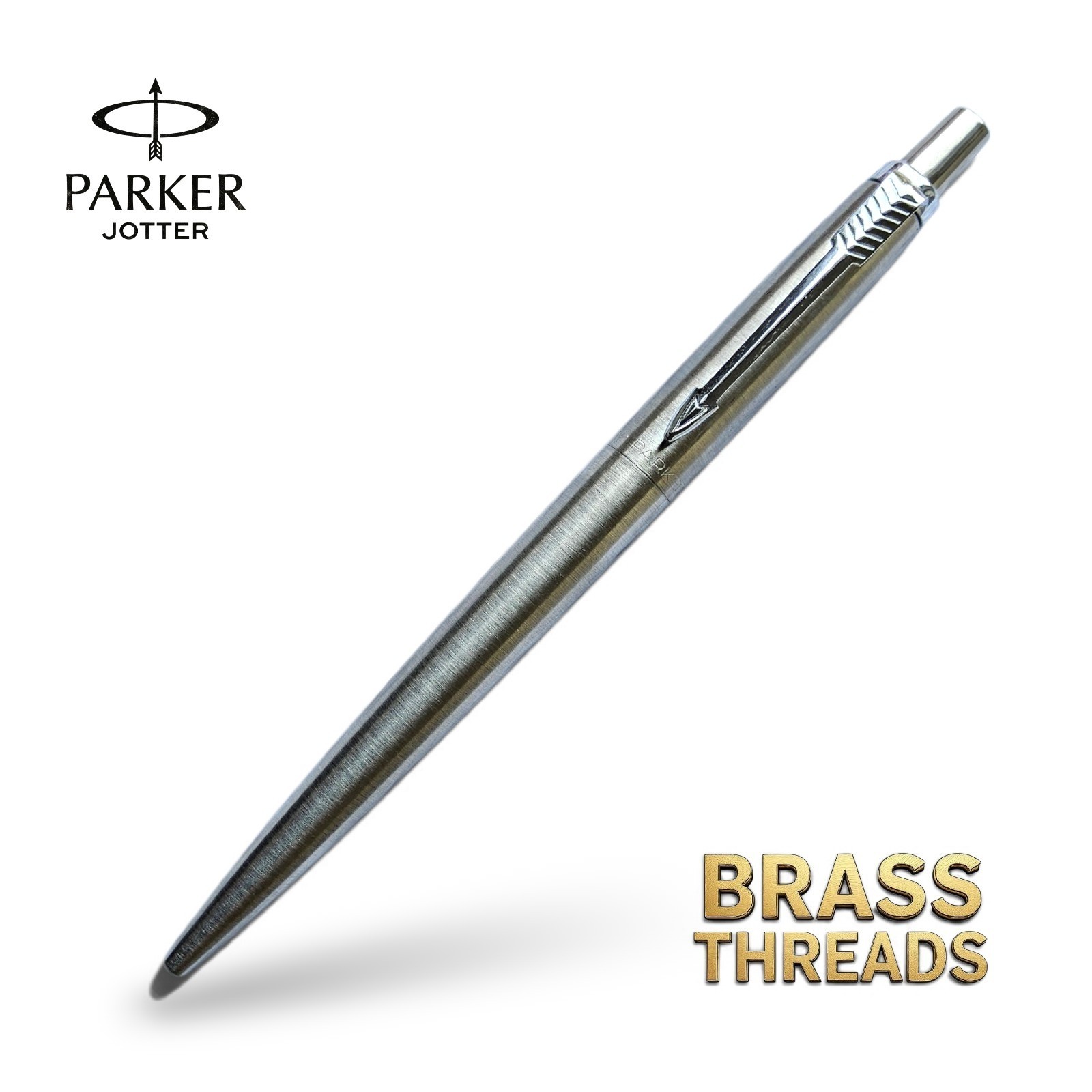 Vintage Parker Jotter Stainless Steel Brass Threads Pre-81