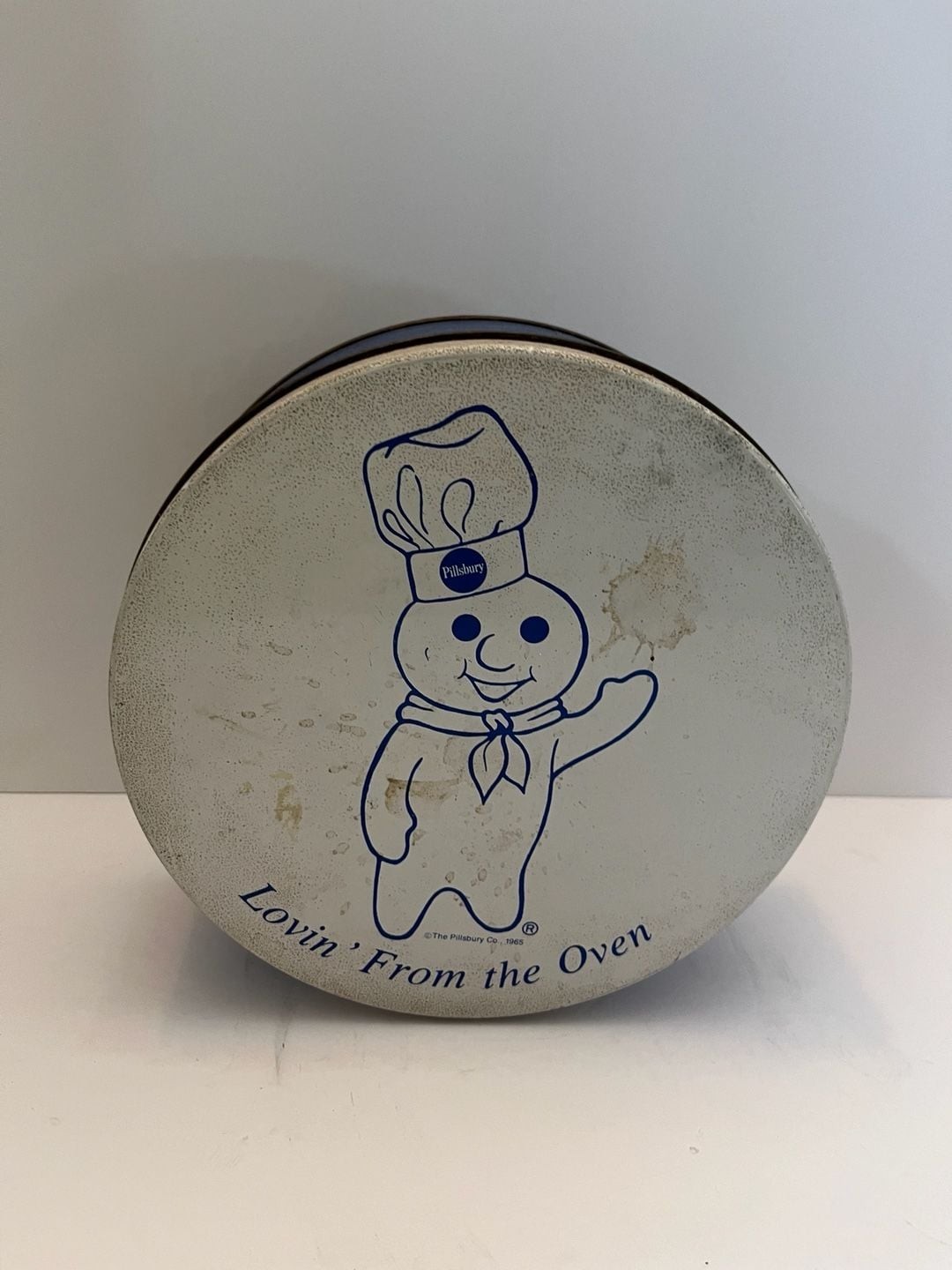 Vintage 1965 Pillsbury Doughboy Round Cookie Tin - Lovin\' From the Oven