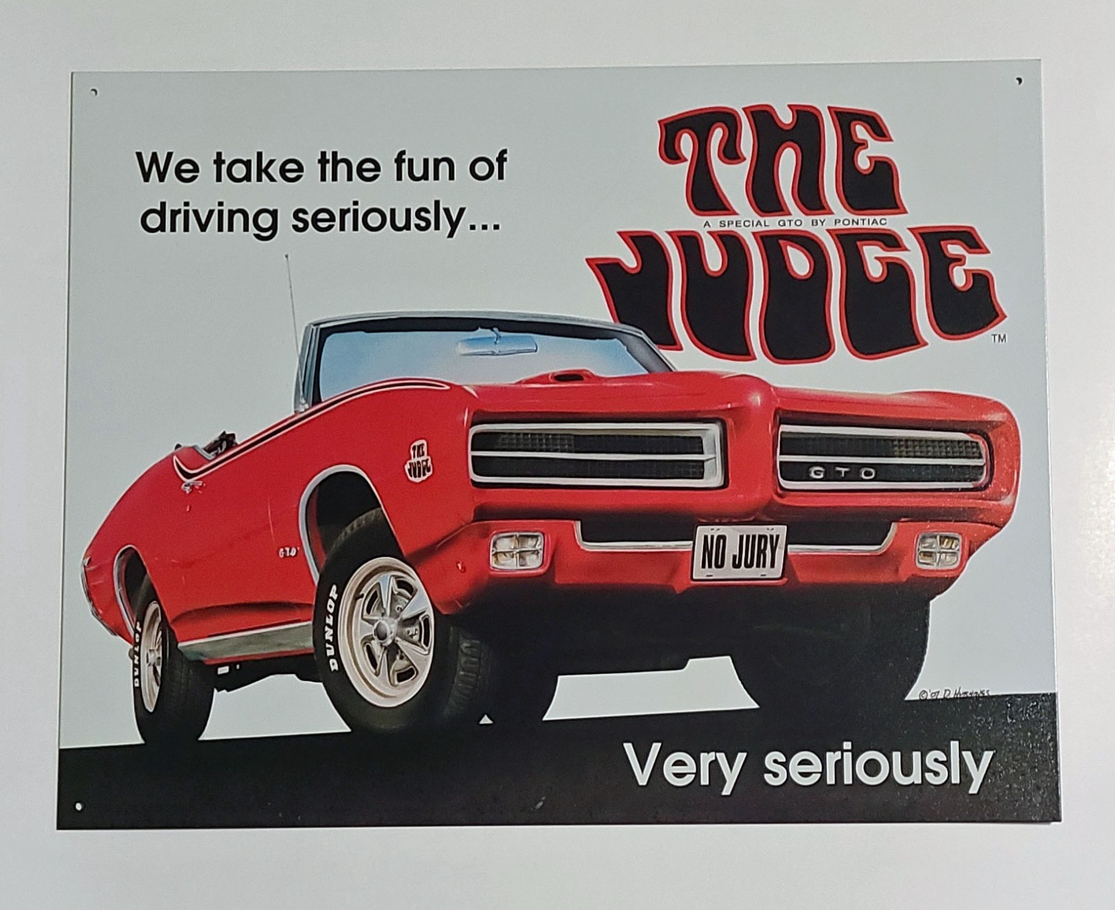 1969 GM General Motors Pontiac GTO The Judge Red Convertible Tin Sign 16x12.5 1969 GM General Motors Pontiac GTO The Judge Red Convertible Tin Sign 16x12.5