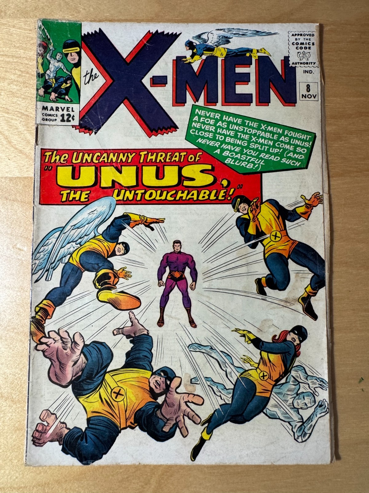 X-Men #8 1964 1st Appearance Unus the Untouchable Kirby Cover