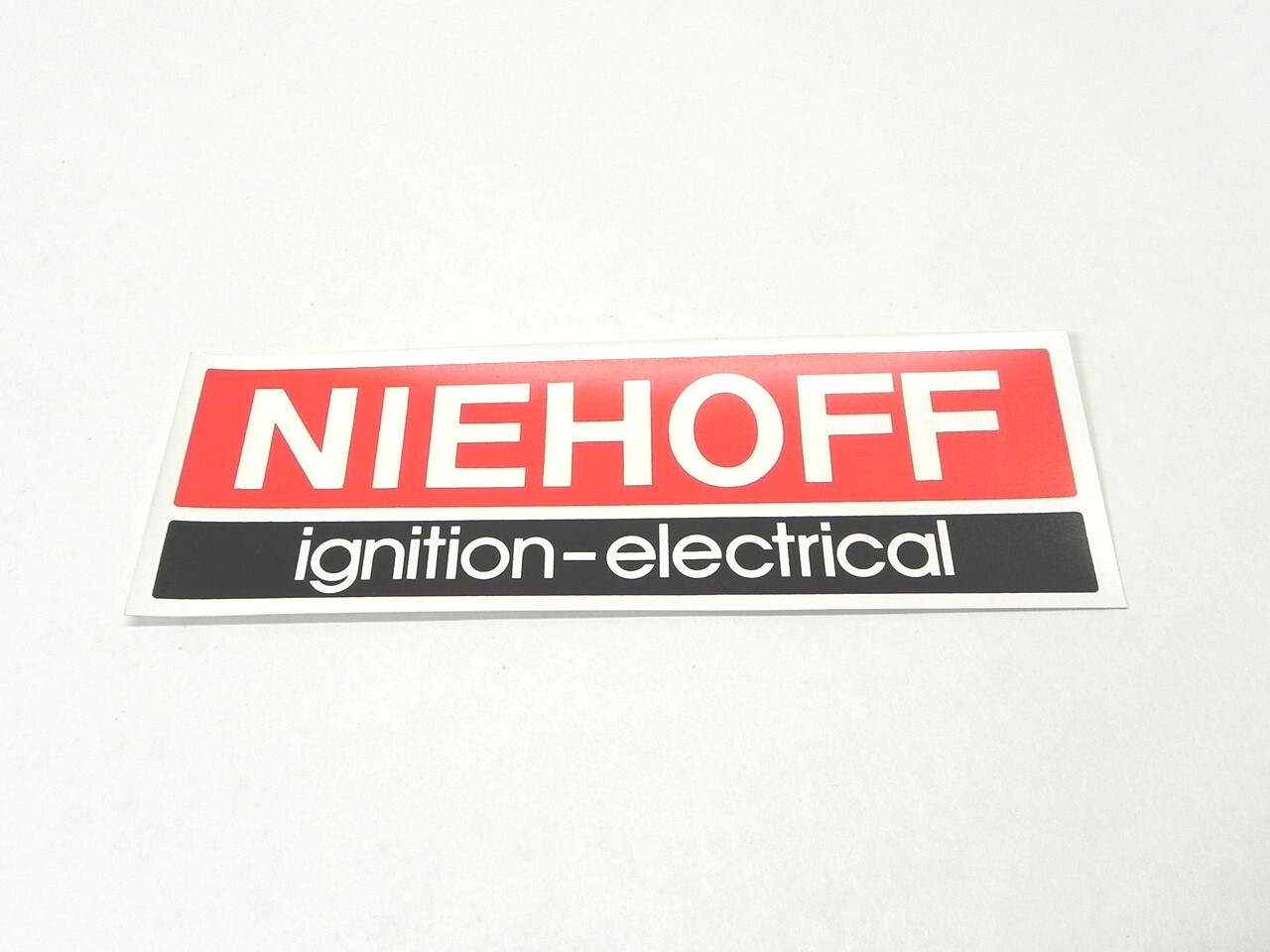 VINTAGE ORIGINAL NIEHOFF IGNITION-ELECTRICAL STICKER DECAL 7x2.5\ VINTAGE ORIGINAL NIEHOFF IGNITION-ELECTRICAL STICKER DECAL 7x2.5\