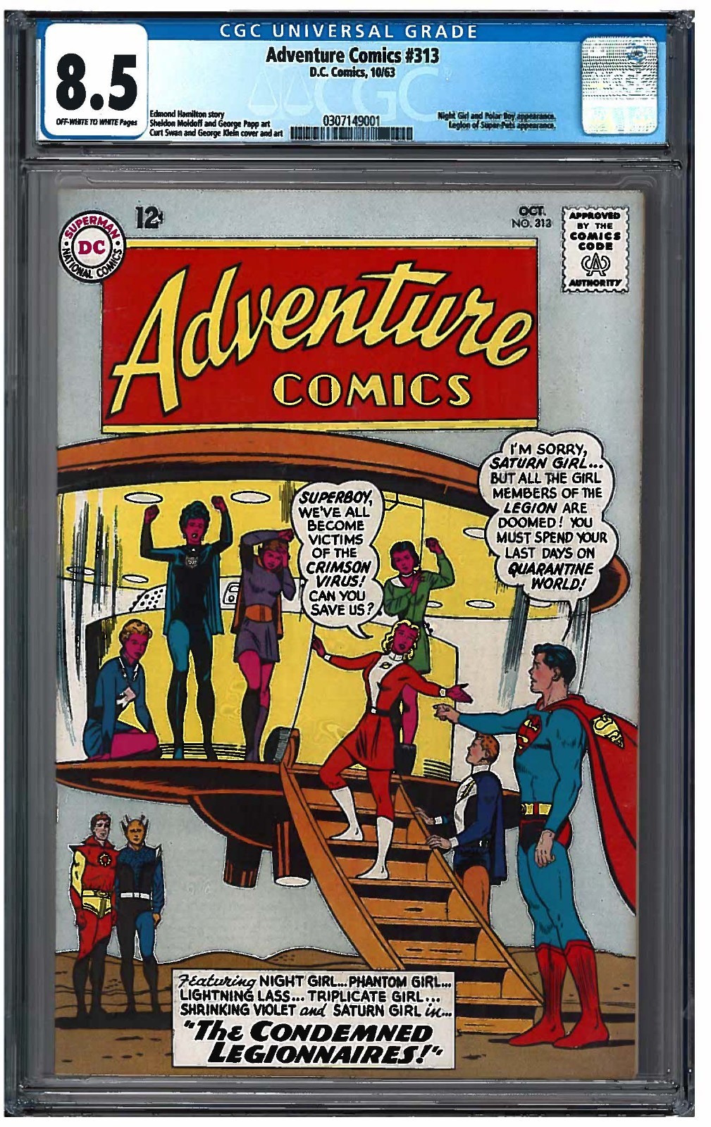 ADVENTURE COMICS #313 CGC 8.5 (10/63) DC COMICS ADVENTURE COMICS #313 CGC 8.5 (10/63) DC COMICS