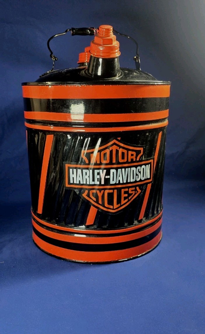 Vintage Harley Davidson Memorabilia Fuel Can W/handle And 14