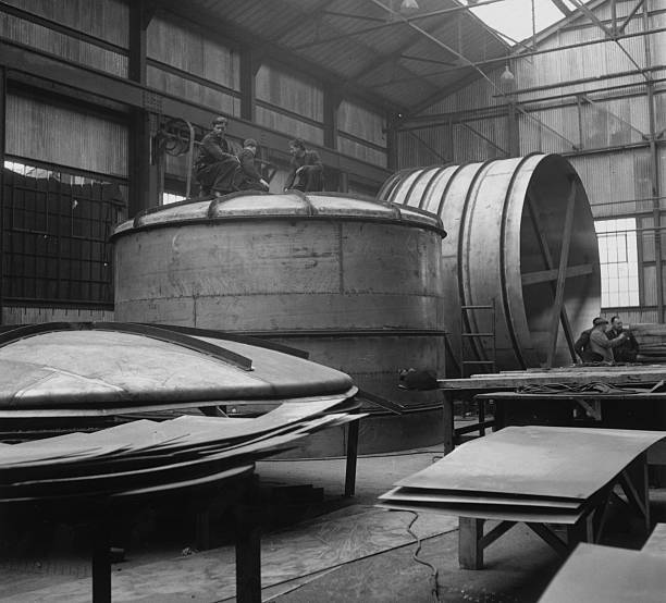 Workers at the Pfaudler-Balfour construction works in Leven, - 1949 Old Photo 1