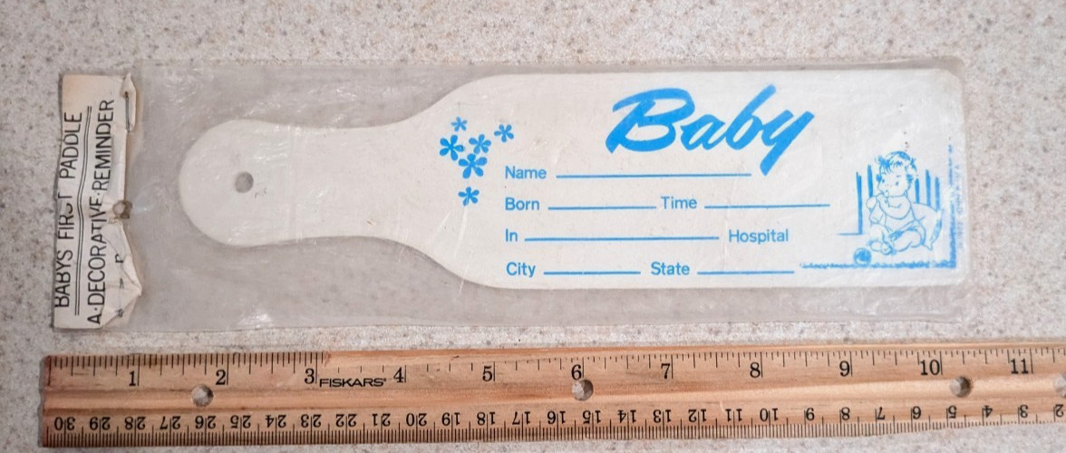 Vintage Baby\'s First Paddle Weird Plastic 1972 John Sica Original Packaging Boy