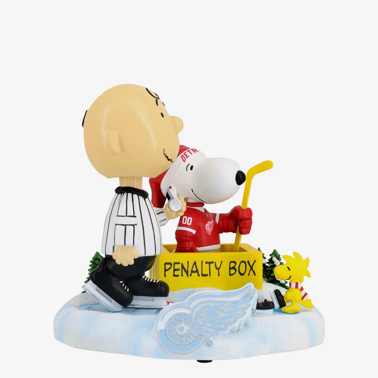 Charlie Brown Snoopy Woodstock Detroit Red Wings Peanuts Penalty Box Bobblehead Charlie Brown Snoopy Woodstock Detroit Red Wings Peanuts Penalty Box Bobblehead