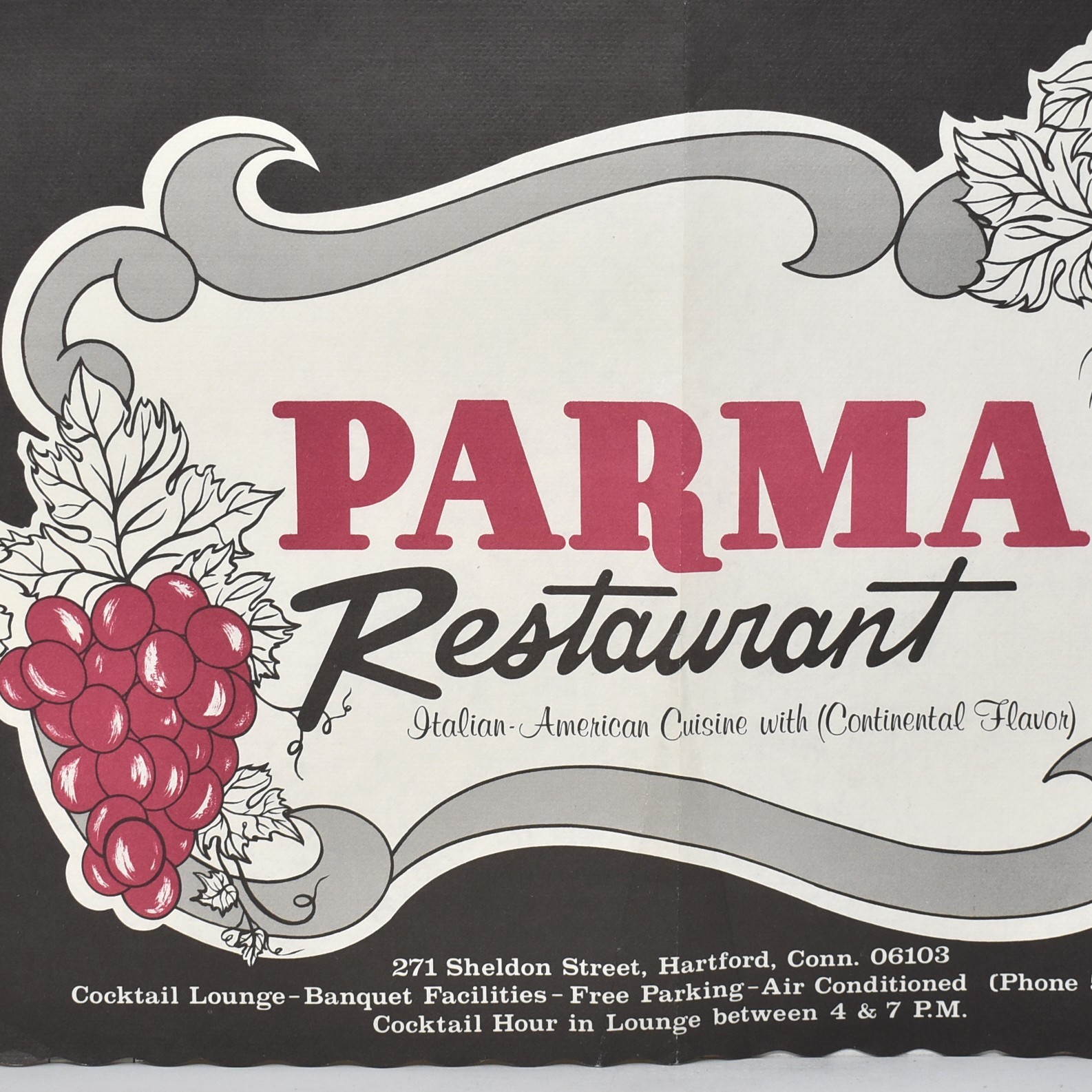 1970s Parma Italian Restaurant Lounge 271 Sheldon Street Hartford Connecticut 1970s Parma Italian Restaurant Lounge 271 Sheldon Street Hartford Connecticut