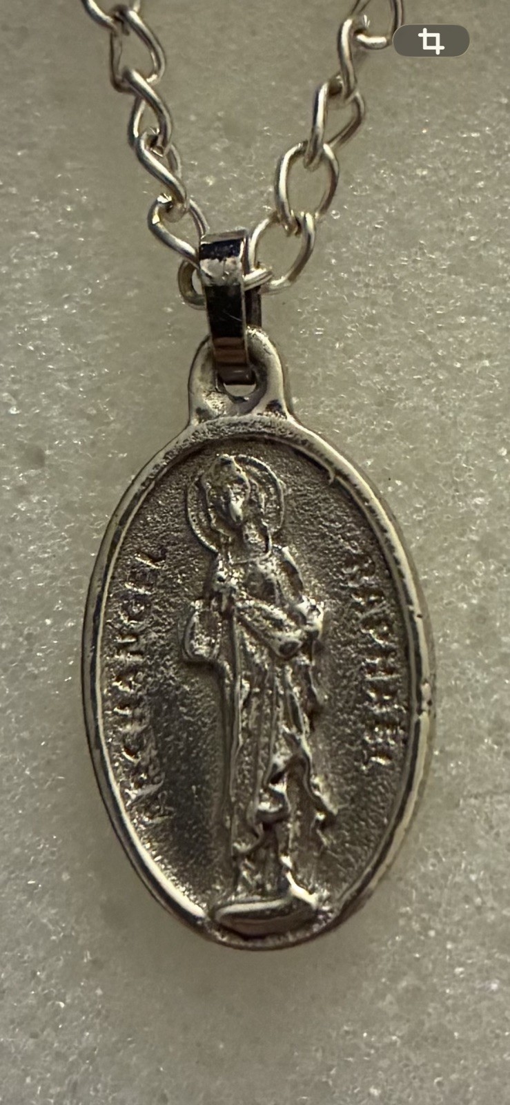 Vintage Archangel Raphael “THE HEALER” Sterling Silver Pendant 