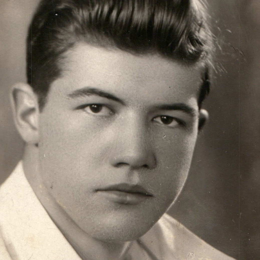 c1940s Handsome Young Man Pompadour Hair Studio Photo Open Collar Shirt Roy Vtg c1940s Handsome Young Man Pompadour Hair Studio Photo Open Collar Shirt Roy Vtg