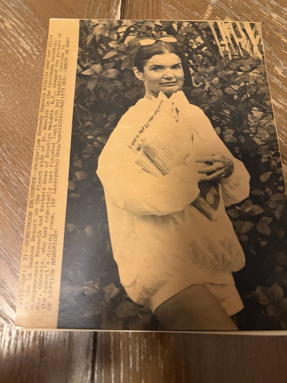 1979 Ap Wirephoto Jacqueline Kennedy Onassis