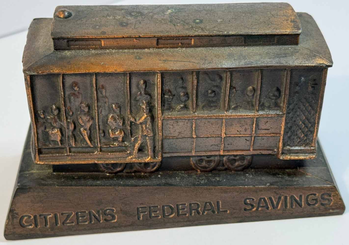 Vtg Banthrico Cable Car Bank Citizens Federal Savings San Francisco 1960 No Key