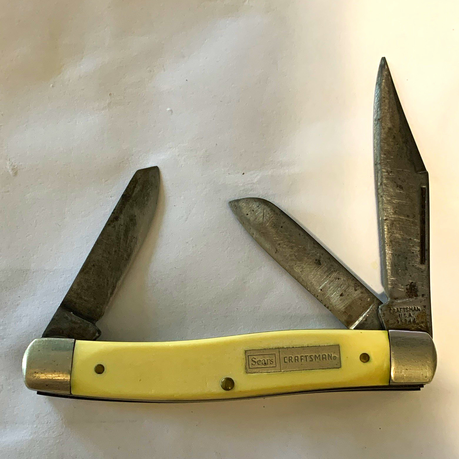 Vintage Sears Craftsman USA 95044 3-Blade Stockman Ivory Handle Vintage Sears Craftsman USA 95044 3-Blade Stockman Ivory Handle