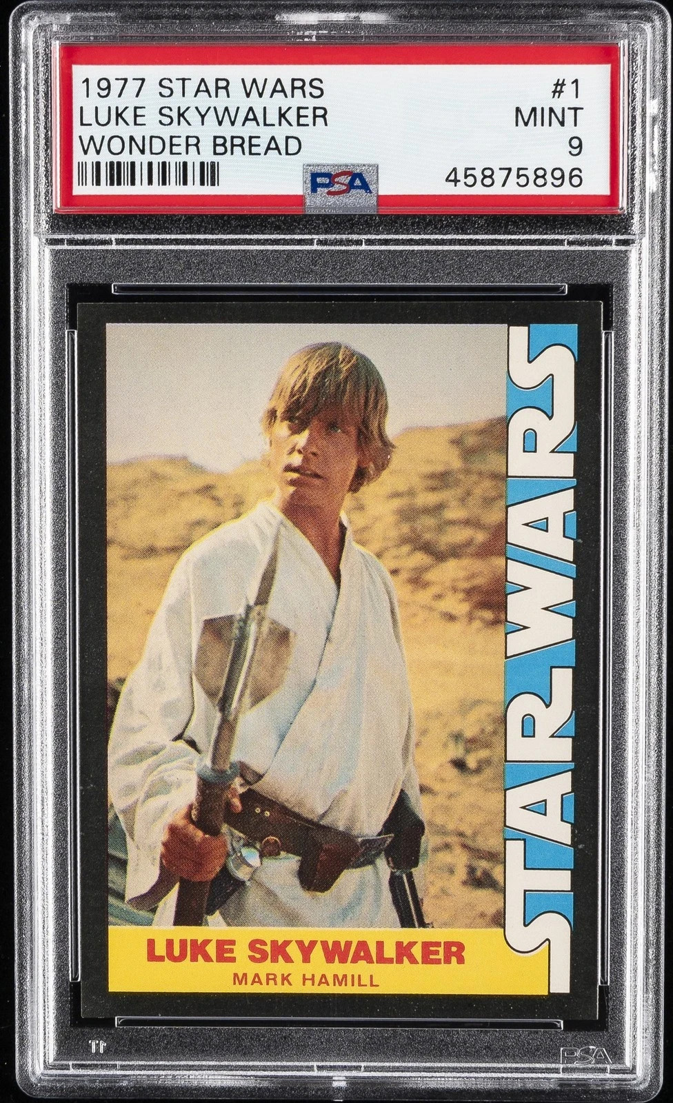 1977 STAR WARS WONDER BREAD #1 LUKE SKYWALKER PSA 9 1977 STAR WARS WONDER BREAD #1 LUKE SKYWALKER PSA 9