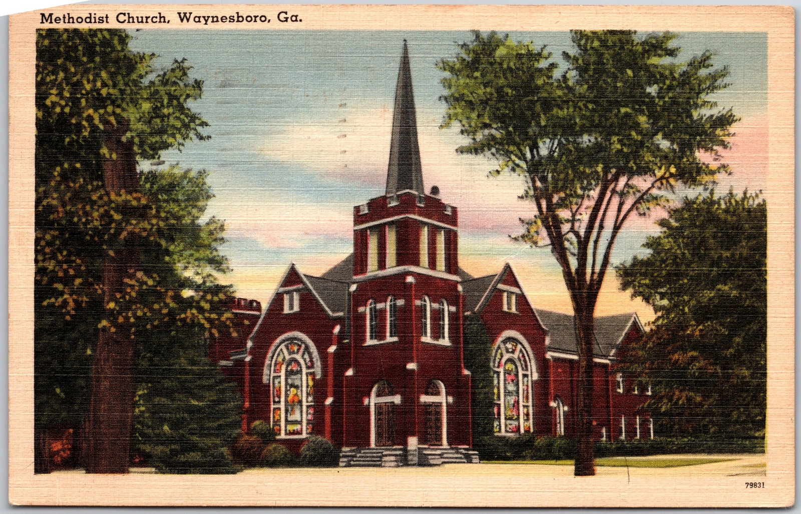 Waynesboro Georgia, 1951 Episcopal Methodist Church, Religious, Vintage Postcard Waynesboro Georgia, 1951 Episcopal Methodist Church, Religious, Vintage Postcard