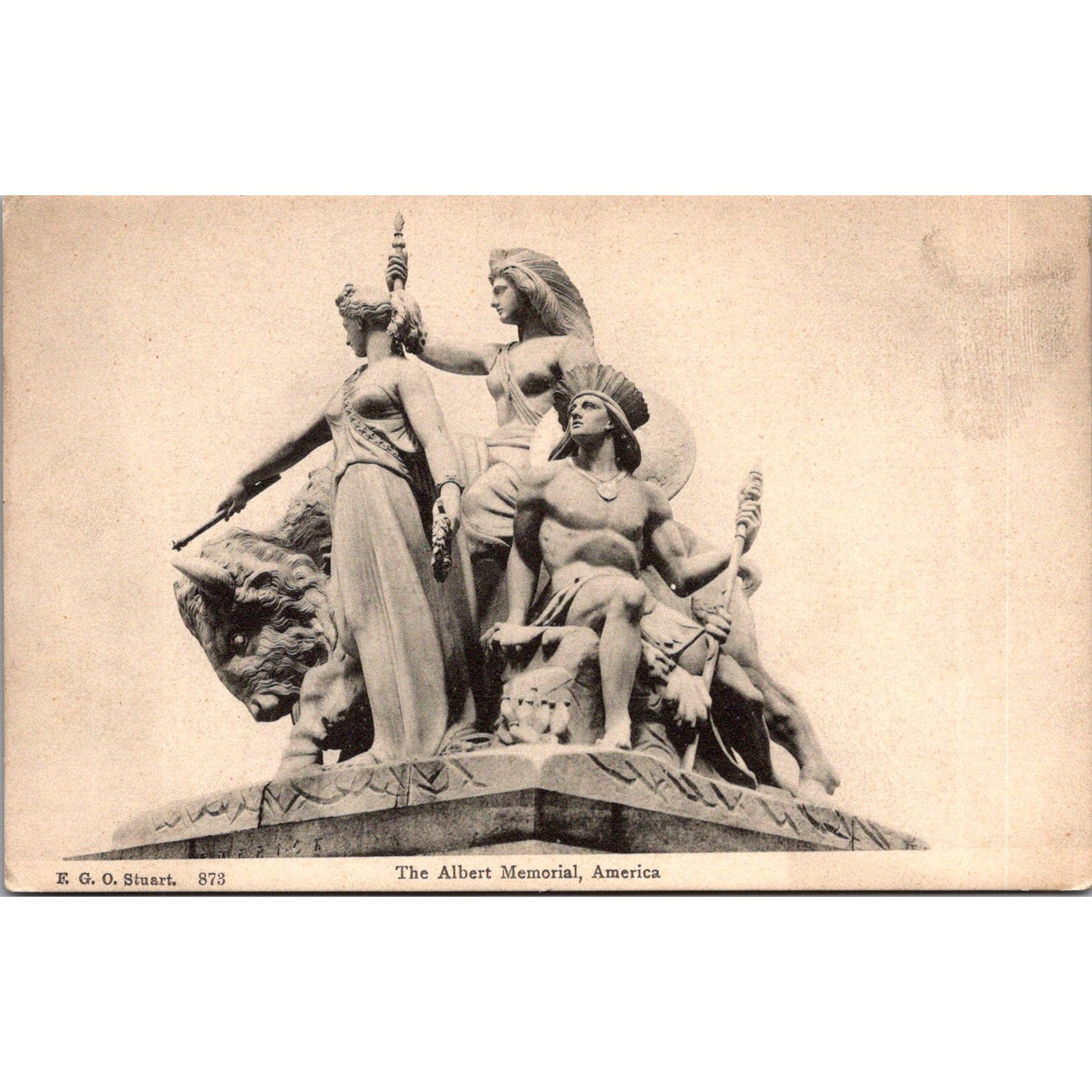 The Albert Memorial America Sculpture London Vintage Postcard SP7-10