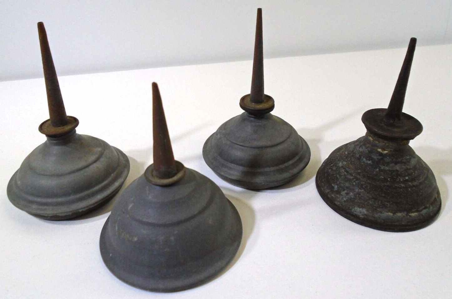 Atq Oil Squirt Can Thumb Pump Oilers Lot 4pc Eagle Singer Machines Engines Steam