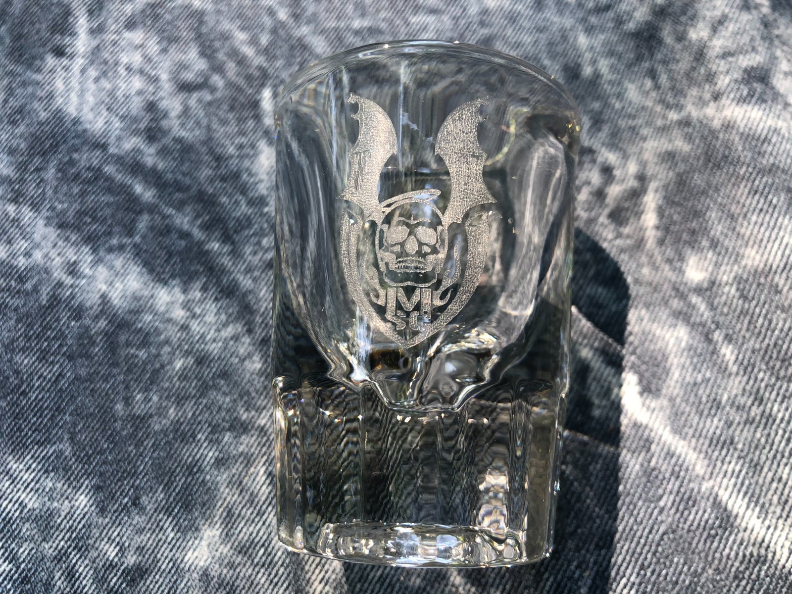 Rare Mick Strider Customs MSC Winged Skull Shot Glass BLADE Show Exclusive Swag Rare Mick Strider Customs MSC Winged Skull Shot Glass BLADE Show Exclusive Swag