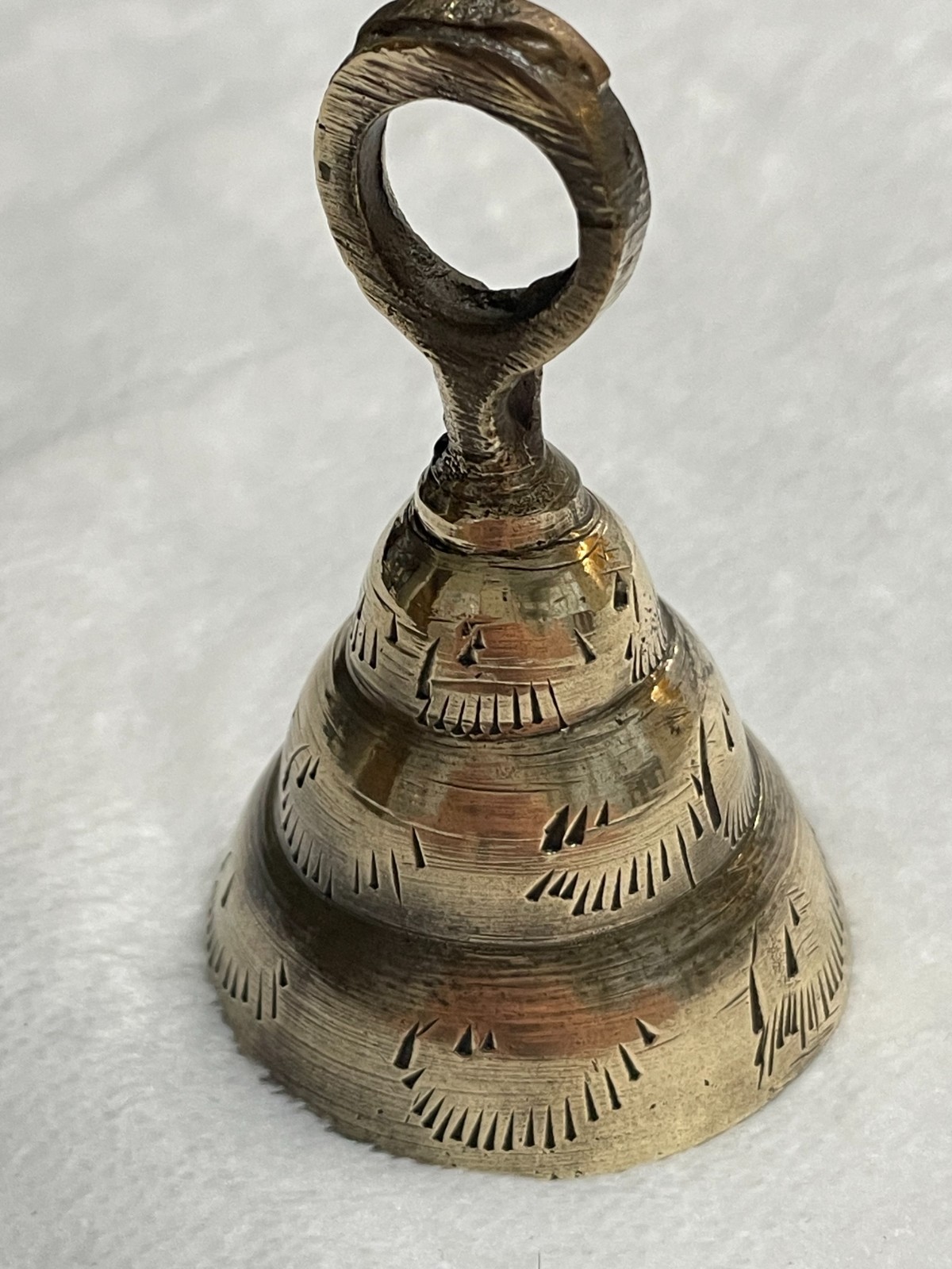 Antique Hand Carved Solid BrassBell Made in India missing clapper from inside Antique Hand Carved Solid BrassBell Made in India missing clapper from inside