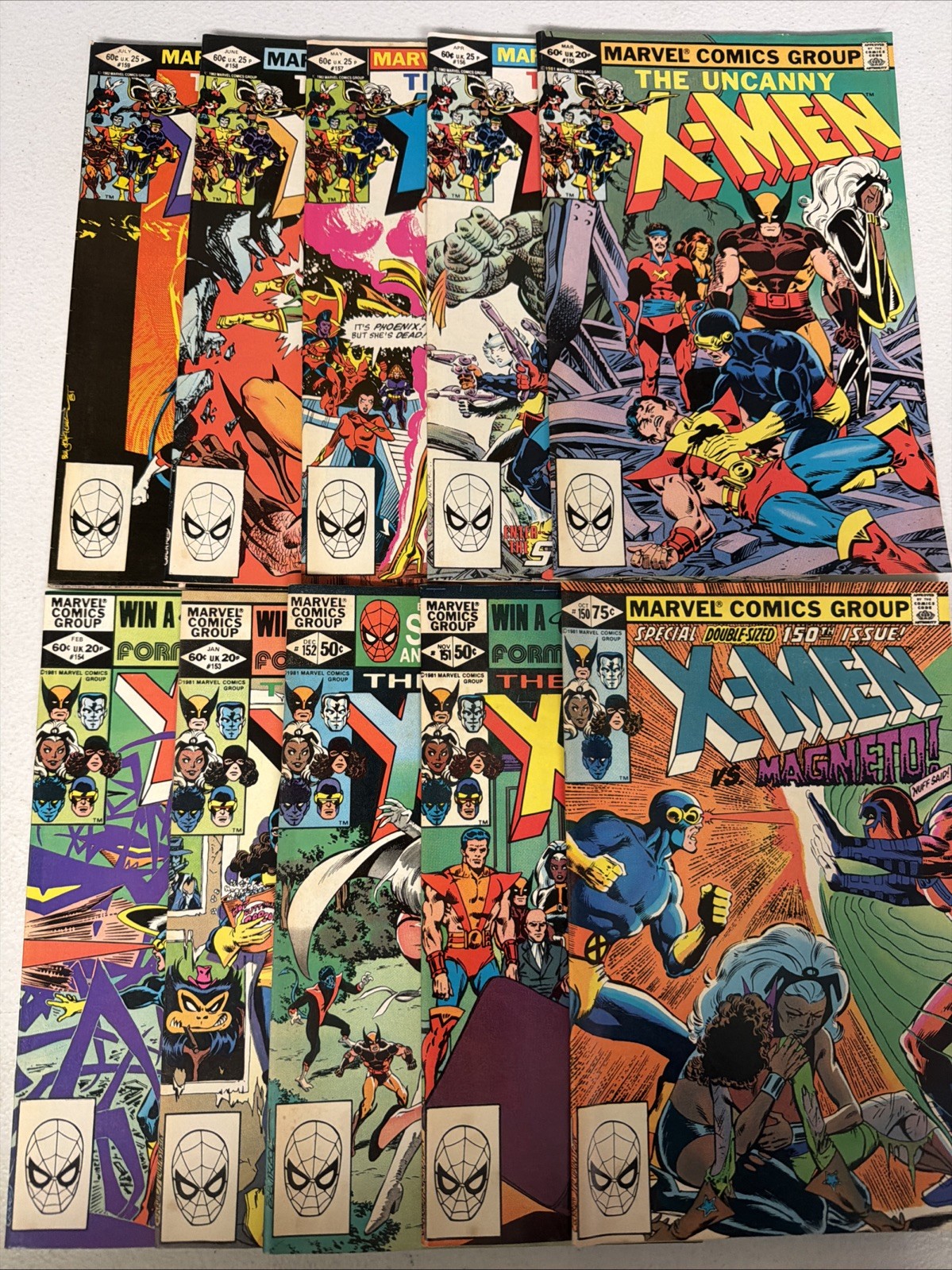 Uncanny X-Men #150 151 152 153 154 155 156 157 158 159 Marvel Lot Run Set VG *Z1