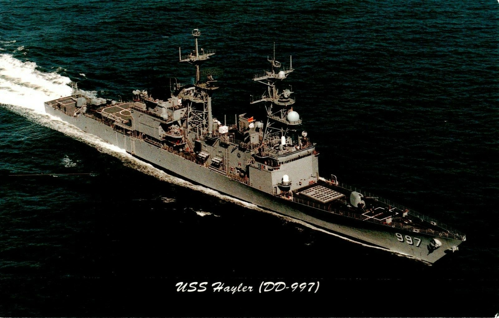 Postcard USS Hayler DD-997 Multi-Mission Destroyer